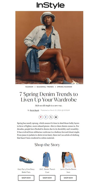 InStyle - Evie Daisy Flat in Denim